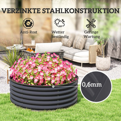 Hoogtebed – Verhoogd Bed – Plantenbak – Moestuinbak – Tuinbak – Gepoedercoat Staal – 120x120x43 cm – Ergonomisch & Weerbestendig