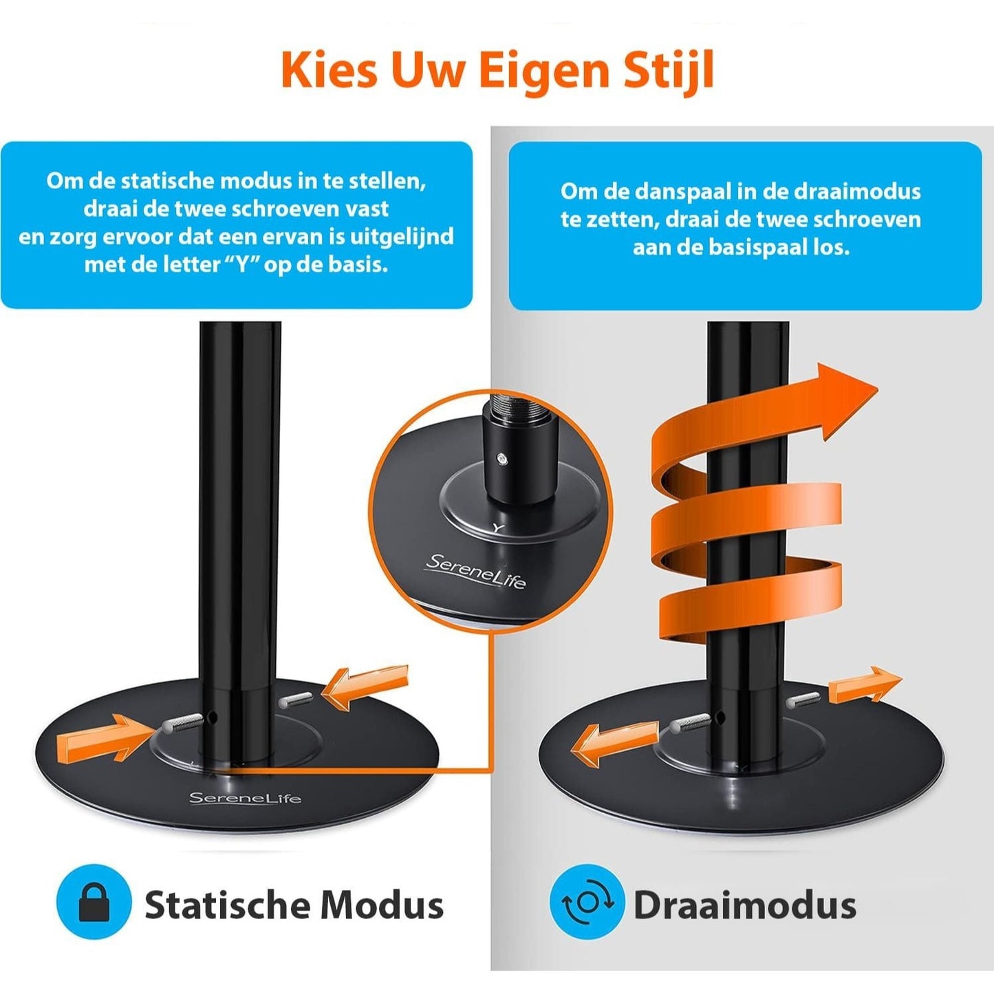 Pole Dance Paal – Danspaal – Fitnesspaal – Turnpaal – Trainingpaal – Zwart – Verstelbare Hoogte 203-274 cm – Stabiel Stalen Ontwerp Tot 500 kg