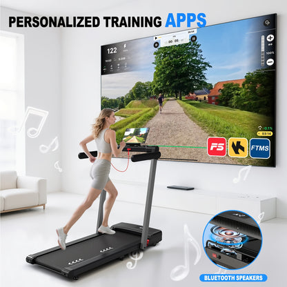 1 VOWVIT 3-in-1 Home Treadmill | High Performance up to 12 km/h, Dual LED Display, 12 Programs, Remote Control, Foldable, APP-Compatible, Aluminum Alloy, Power Supply 220V-240V, Without Battery
