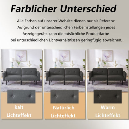Versatile Adjustable Sofa Bed, Double Couch, Independently Movable Double Backrest with Sleeping Feature, Cotton-Linen Blend Fabric, High-Density Foam Padding