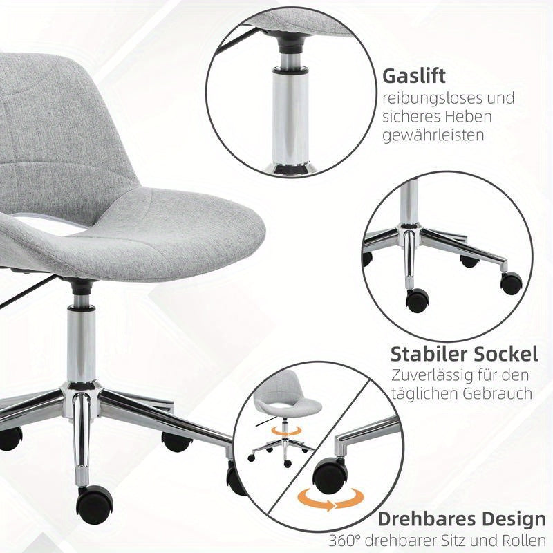 Heavy-Duty Adjustable Office Chair with 360° Swivel & Height Adjustment - Ergonomic Lumbar Support, 109.77 KG Weight Capacity, Heavy-Duty Metal Frame Computer Desk Chair, Gray Rolling Computer/Gaming Chair for & Office (No W