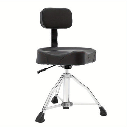 Drumkruk – Drumstoel – Drumstoel Met Rugleuning – Verstelbare Drumstoel – Drumzitting – Verstelbaar 45-60 cm – Memory Foam Zitting – Stevig Tot 120 kg