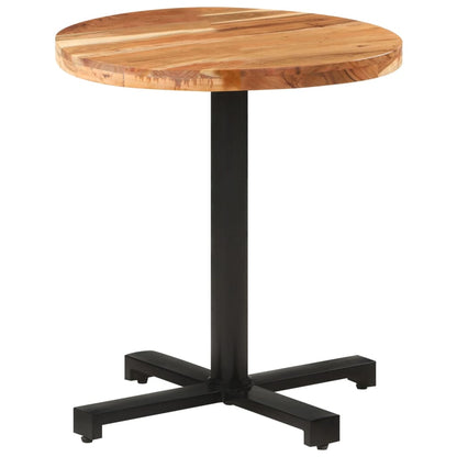 Solid Acacia Wood Modern Round Dining Table - Extra Large 70x75cm (27.5"x29.5") Indoor/Outdoor Bistro-Style Table with Sturdy Legs, Durable & Easy-Clean Surface, Natural Wood Grain for Kitchen, Cafe, Restaurant, Home - Versat