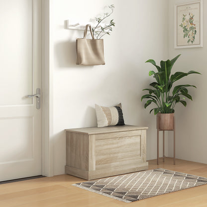 Opbergkist – Speelgoedkist – Houten Kist – Opbergbox – Opbergton – Veiligheidscharnier – 80 x 40 x 45 cm Naturel