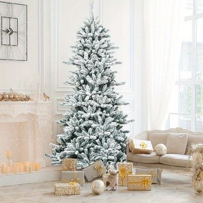 Kunstkerstboom – Nepspar – Kunstboom – Decoratieve Kerstboom – Winterse Boom – Sneeuwbedekt – Volle Vorm – Met Dennenappels – Premium PVC – 213 cm Hoog