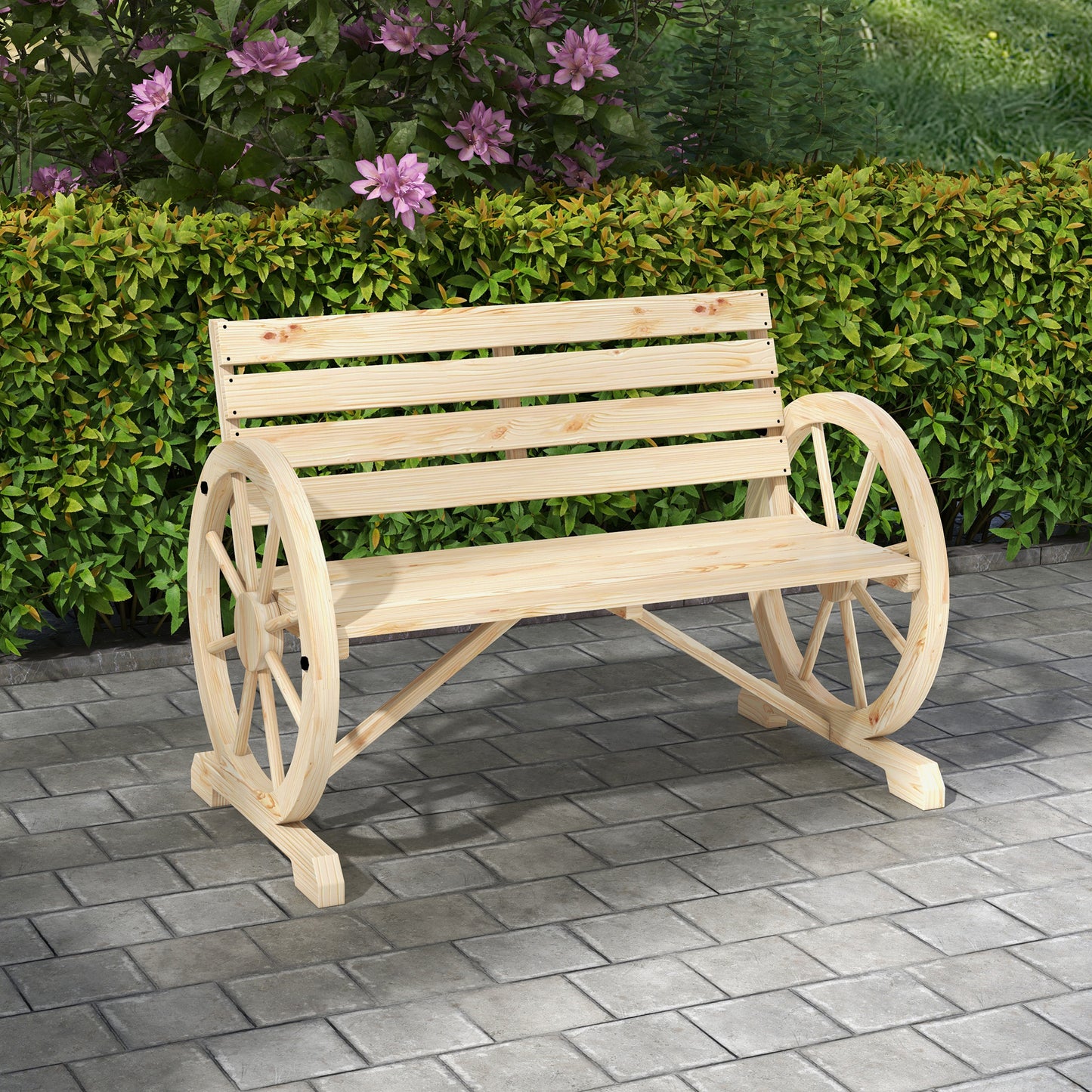 Tuinbank – Buitenbank – Zitbank – Houten Bank – 2-Zits Bank – Massief Dennenhout – Robuust en Weerbestendig – 105,5 x 56 x 79 cm