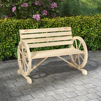 Tuinbank – Buitenbank – Zitbank – Houten Bank – 2-Zits Bank – Massief Dennenhout – Robuust en Weerbestendig – 105,5 x 56 x 79 cm