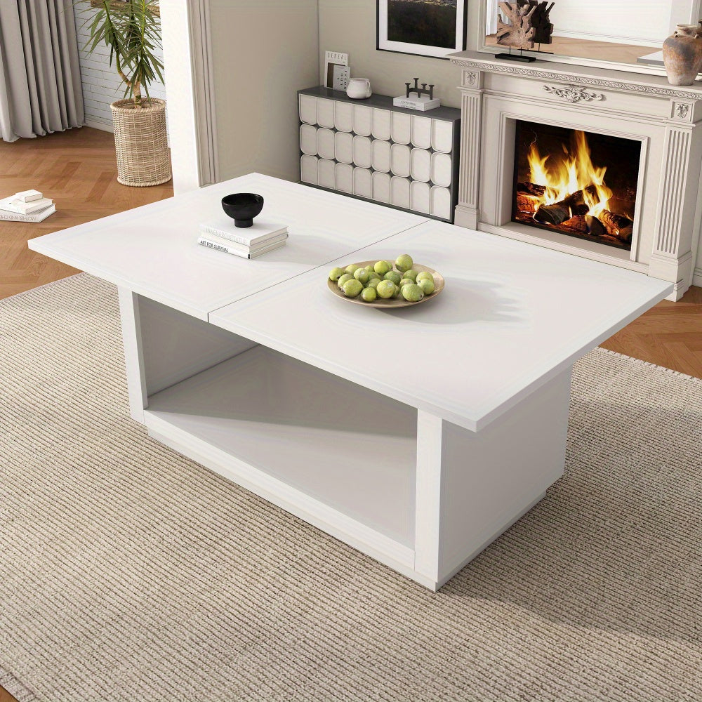 Uitschuifbare Eettafel – Eettafel – Uitklapbare Tafel – Inklapbare Tafel – Tafel Woonkamer – Wit – Ruimtebesparend Design – Stevige MDF Constructie
