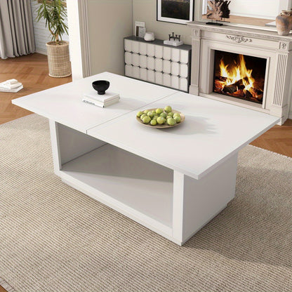 Uitschuifbare Eettafel – Eettafel – Uitklapbare Tafel – Inklapbare Tafel – Tafel Woonkamer – Wit – Ruimtebesparend Design – Stevige MDF Constructie