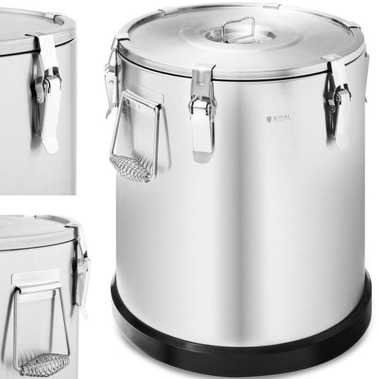 Etenstransportbox – Voedselcontainer – Thermoscontainer – Lunchbox – Cateringbox – 36 Liter Inhoud – Roestvrij Staal & Dubbelwandige Isolatie