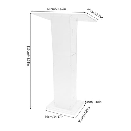 Spreekgestoelte – Lessenaar – Podium – Katheder – Presentatiemeubel – Transparant Acryl – 60x40x110 cm – Stevig en Duurzaam