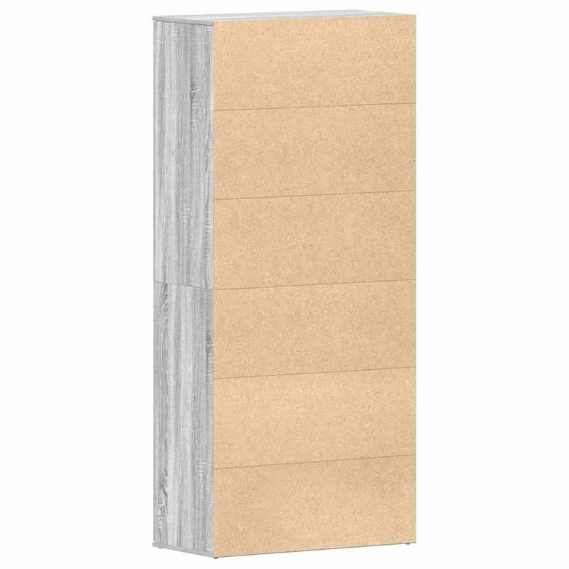 Schoenenkast – Schoenopberger – Schoenrek – Schoenenschuur – Grijze Kast – Sonoma Grijs – 80x39x180 cm – Duurzaam Hout – Geschikt Voor Woonkamer En Veranda