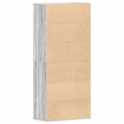Schoenenkast – Schoenopberger – Schoenrek – Schoenenschuur – Grijze Kast – Sonoma Grijs – 80x39x180 cm – Duurzaam Hout – Geschikt Voor Woonkamer En Veranda