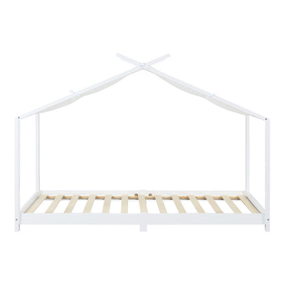 Kinderbed – Huisbed – Peuterbed – Juniorbed – Bedhuisje – Massief Dennenhout – Matras 90x200 cm