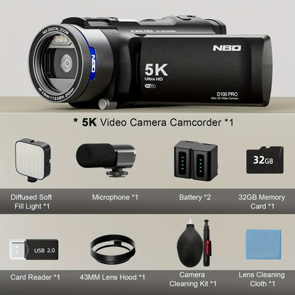 Vlogcamera – Videocamera – Compactcamera – Camcorder – Vlogging camera – 4K Ultra HD Resolutie – 270° Kantelbaar IPS-Scherm