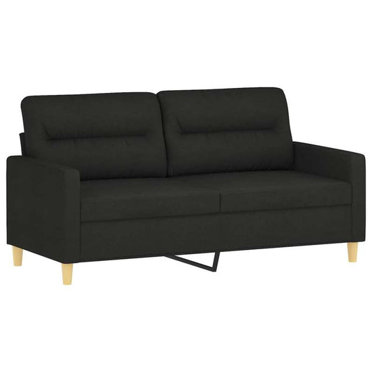 2-zits bank – 2-zits bankstel – Loveseat – Tweezits sofa – Compacte bank – Zwart – Duurzame stof – Comfortabele kussens