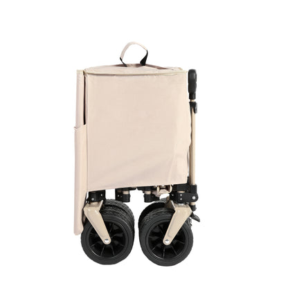 Vouwkar – Bolderkar – Opvouwbare Kar – Transportkar – Tuinkar – All-Terrain Wielen – 99,79 KG Draagvermogen – Beige Stof