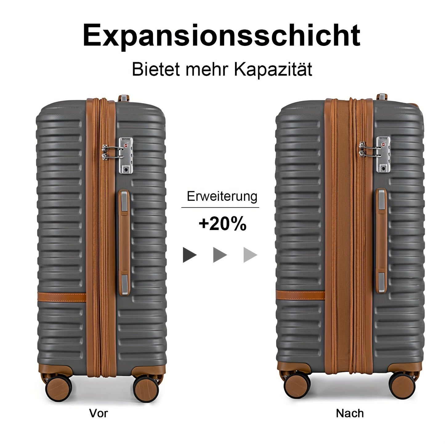 Reiskoffer Set – Harde Koffer – Bagage – Trolley – Cabin Koffer – Roze Variant – ABS Behuizing – 360° Zwenkwielen