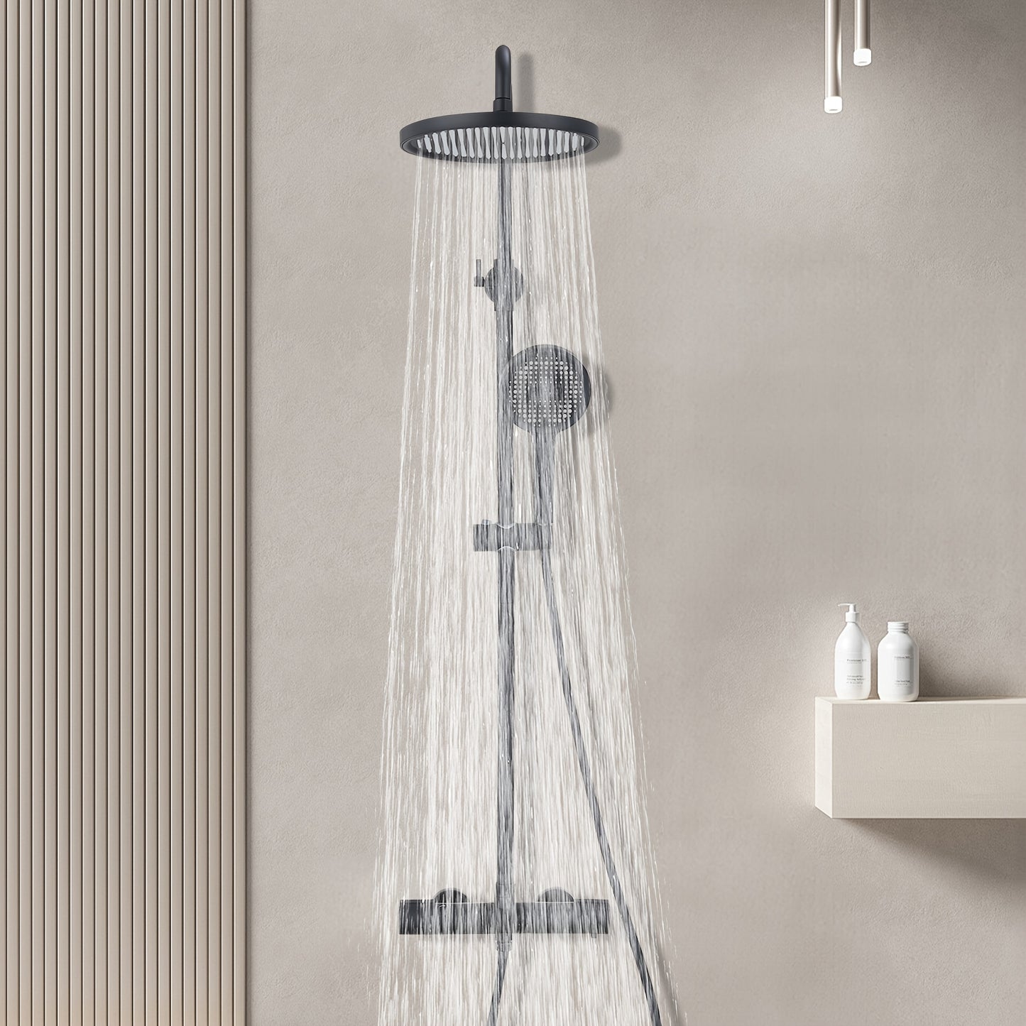 Traditional thermostatic shower set with bathtub and shower system
