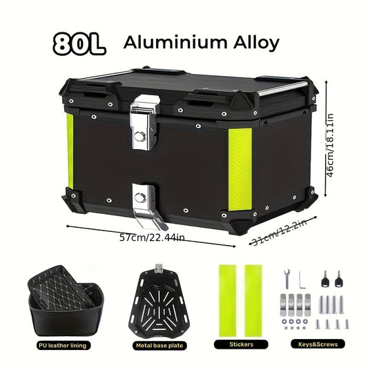 Motorbaggagebox – Motor Achterkoffer – Motor Kofferbak – Motor Zadeltas – Motor Bagagebox – 80L Capaciteit – Aluminiumlegering Waterdicht & Schokabsorberend