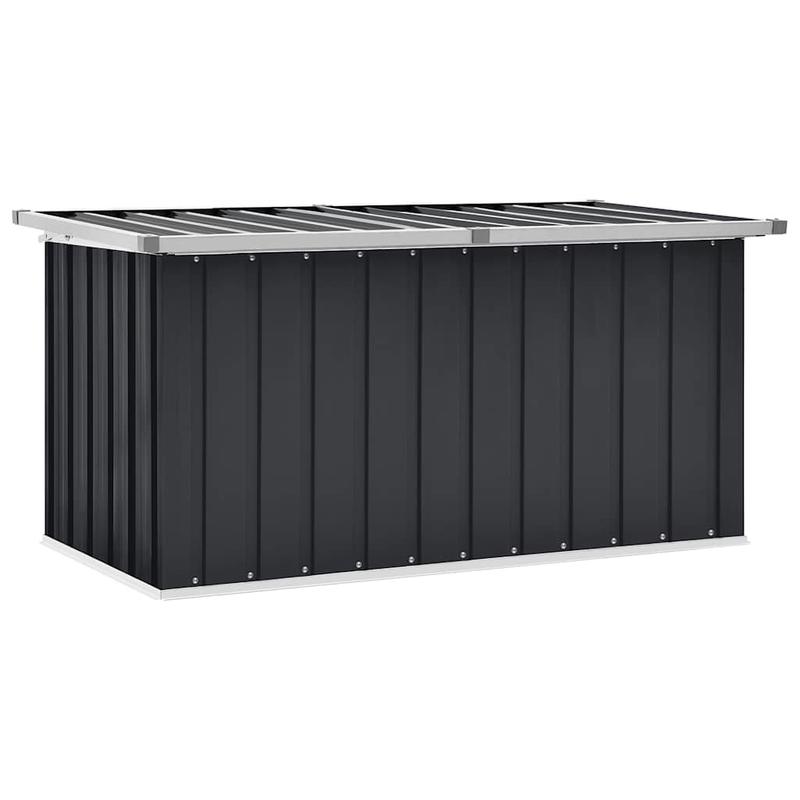 Grote Tuinopslagbox – Tuinkist – Opbergbox – Buitenkist – Tuinbak – Antraciet – Stevig Gegalvaniseerd Staal – Weerbestendig & Ruim 129x67x65 cm
