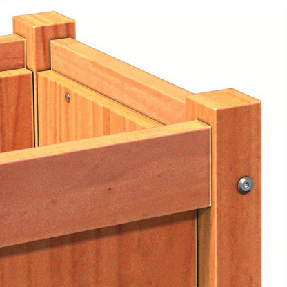 Plantenbak – Bloembak – Moestuinbak – Kruidenbak – Balkonbak – Verhoogde Massief Dennenhouten Plantenbak – 90x31x31 cm – Duurzaam Wax Brown – Eenvoudig te Monteren
