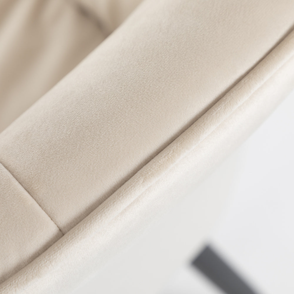 Eetkamerstoel – Stoel – Kuipstoel – Armstoel – Keukenstoel – Velvet Bekleding – Metalen Poten – Set Van 2 – Verstelbare Voorpoten – Beige