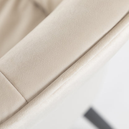 Eetkamerstoel – Stoel – Kuipstoel – Armstoel – Keukenstoel – Velvet Bekleding – Metalen Poten – Set Van 2 – Verstelbare Voorpoten – Beige