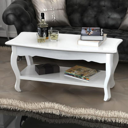 Salontafel – Bijzettafel – Tafel – Woonkamermeubel – Bijzettafeltje – Wit MDF – Grenenhout – Ruimtebesparend – Eenvoudige Montage