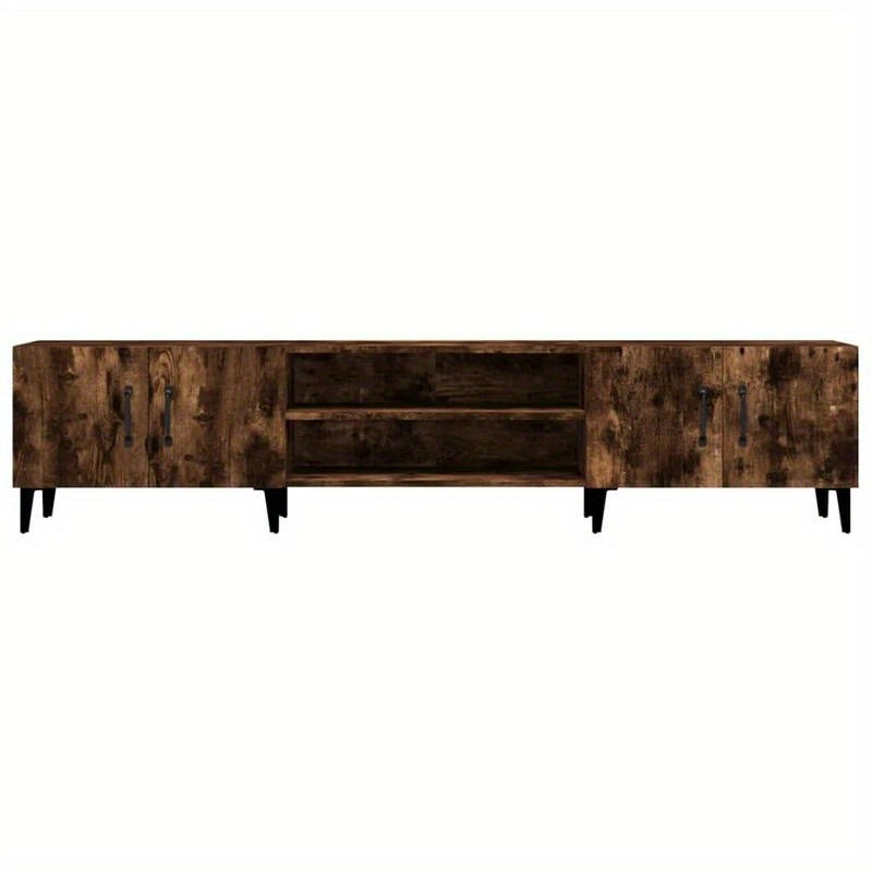 Tv-meubel – Tv-kast – Media meubel – Entertainment center – Houten meubel – Smoke Oak – 180x31,5x40 cm – Duurzaam MDF en massief hout