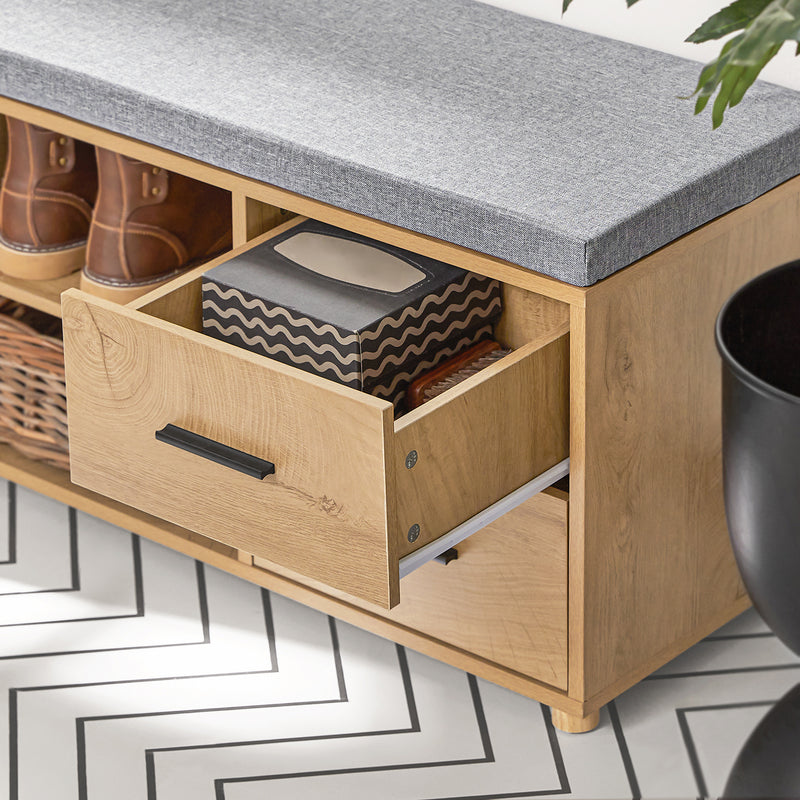 Opbergbank – Opbergkist – Zitbank – Opbergmeubel – Bank Met Armleuningen – 130 Kg Draagkracht – 116x44x58 Cm Beige