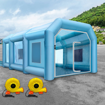 Opblaasbare Spuitcabine – Mobiele Verfspuit Tent – Auto Spuitcabine – Spuitbox – Lakruimte – 9x6x4 Meter – Duurzaam Oxford Doek – Krachtige Ventilatoren & Filter