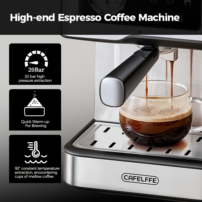 Espressomachine – Semi-automatisch – Koffiezetapparaat – Cappuccinomachine – IJskoffiemachine – 20 Bar Druk – 1,5L Afneembaar Waterreservoir