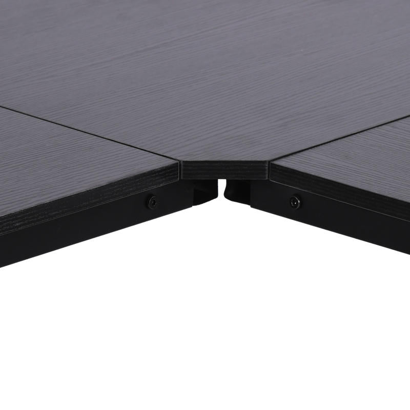 Modern L-Shaped Corner Computer Desk with Storage Shelf - Heavy-Duty MDF & Steel Construction, Space-Saving Home Office Desk with Spacious Work Surface, Black Finish, 150x150x76cm (59"x59") - Ideal for Dual Monitor Setup, Stu