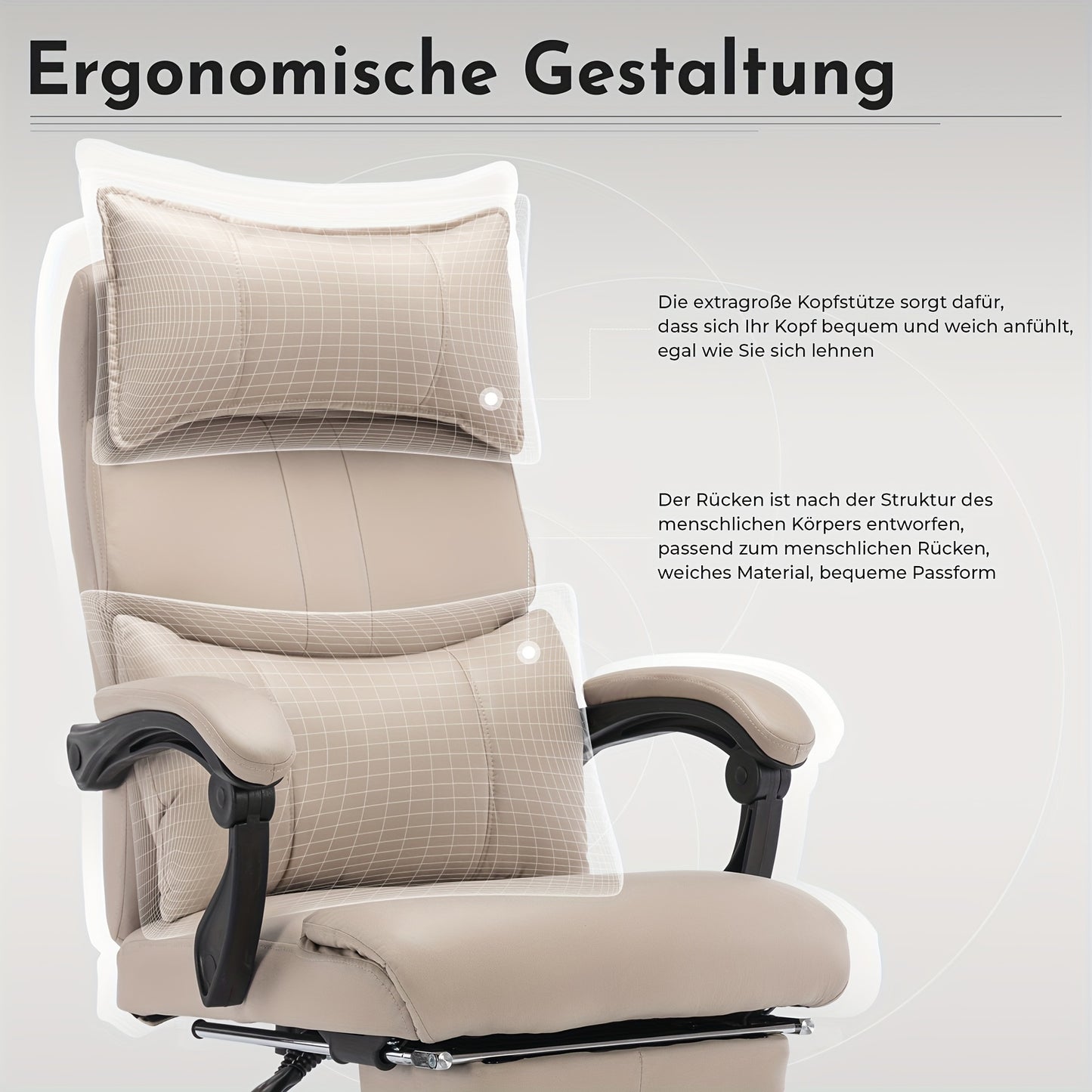 Ergonomische Lounge Stoel – Gaming Stoel – Bureaustoel – Kaptafelstoel – Draaistoel – Verstelbare Lendensteun – Metalen Frame – PU-Leder – Hoogteverstelbaar – Roze