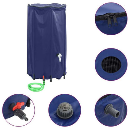 380L Heavy-Duty PVC Water Tank with Foldable Tap & Spill-Proof Lid - Large Capacity Outdoor Water Storage Tank with Leakproof Design, Easy-Fold Mechanism & Sturdy Frame for Garden, Pool