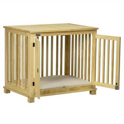 Houten Hondenmand – Hondenhuisje – Huisdierbed – Hondenkussen – Hondenbench – Natuurlijk Hout – Ruim Interieur – Ventilatierooster & Afneembare Tray