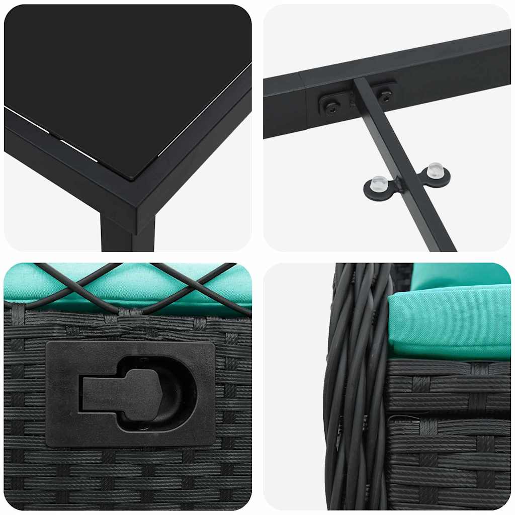 Tuinstoel – Tuinstoel – Loungestoel – Ligstoel – Balkonstoel – Verstelbare Rugleuning – Weerbestendig Polyriet – 160 cm Lang