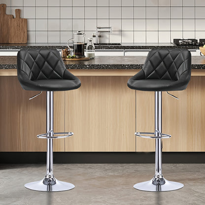 Barkrukken – Barstoelen – Krukken – Hoge Stoelen – Draaistoelen – Set Van 4 – PU Kunstleer – Verstelbare Zithoogte 85-105 cm