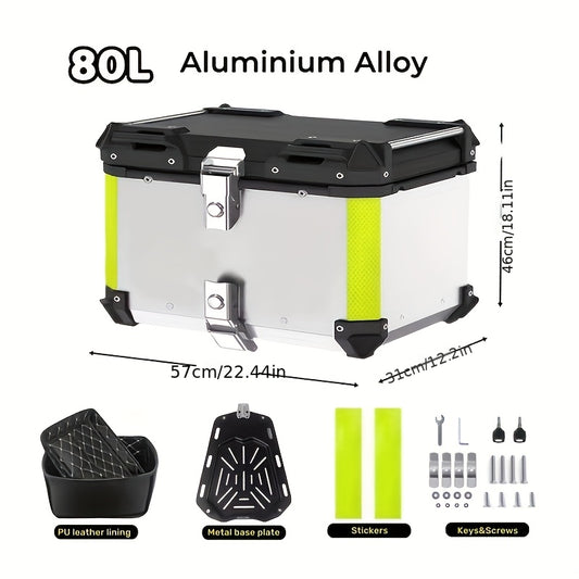 Motorkoffer – Motorbagagebox – Motorfiets Koffer – Topkoffer – Achterbox – 80 Liter – Aluminiumlegering – Waterdicht & Schokabsorberend