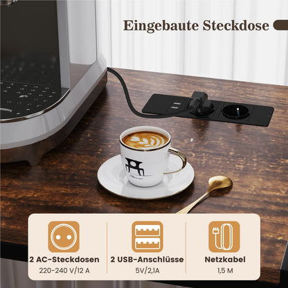 Keukenkast – Keukenkastje – Opbergkast – Kast Met Wijnrek – Vloerkast – Ingebouwd Stopcontact & USB – 80x40x170 cm Bruin