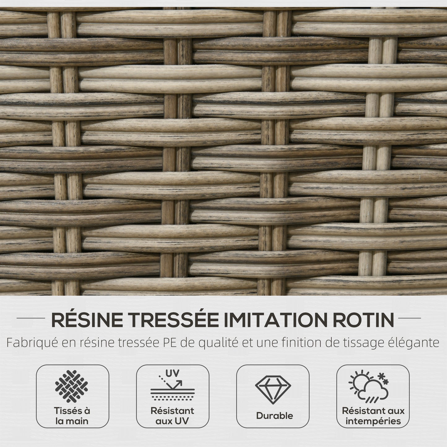 Tuinset – Loungeset – Lounge Meubel – Buitenmeubilair – Voetsteun – Weerbestendig Gegalvaniseerd Metaal – Comfortabele Afritsbare Kussens