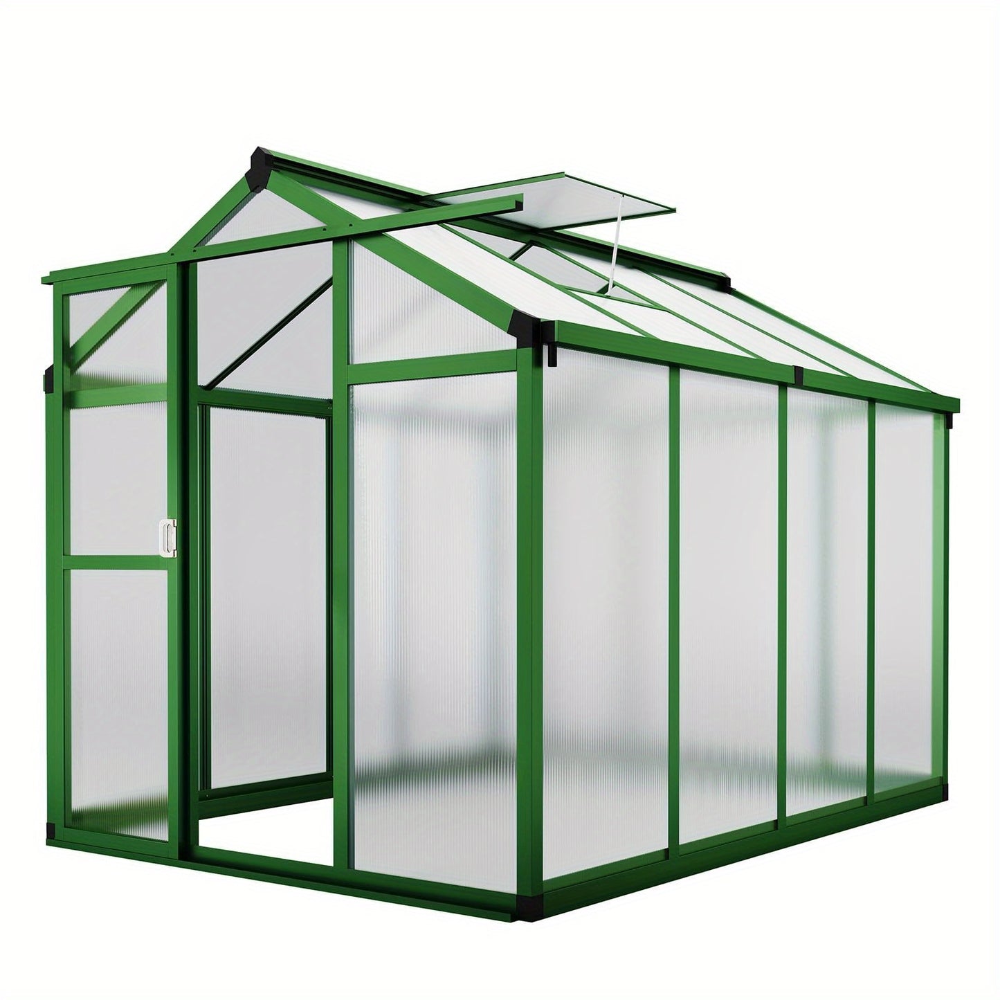 Kas – Kweekkas – Tuinkas – Plantenkas – Broeikas – Groot Aluminium Frame – Weerbestendig Polycarbonaat – Inclusief Dakventilator – 183x244 cm Walk-in Greenhouse