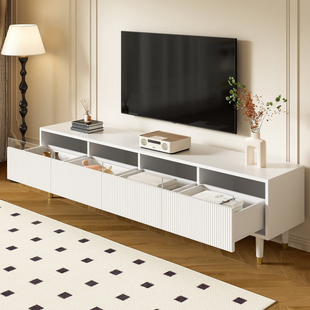 Television Stand | Contemporary TV Stand | 178 Cm Long | Sleek Design | Additional Storage Options | 4 Compartments | Perfect for The Lounge - Sturdy, Elegant, And Adaptable - QUORE