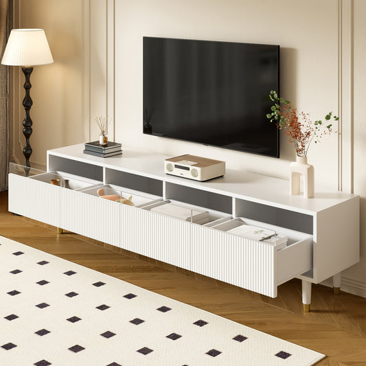 Television Stand | Contemporary TV Stand | 178 Cm Long | Sleek Design | Additional Storage Options | 4 Compartments | Perfect for The Lounge - Sturdy, Elegant, And Adaptable - QUORE