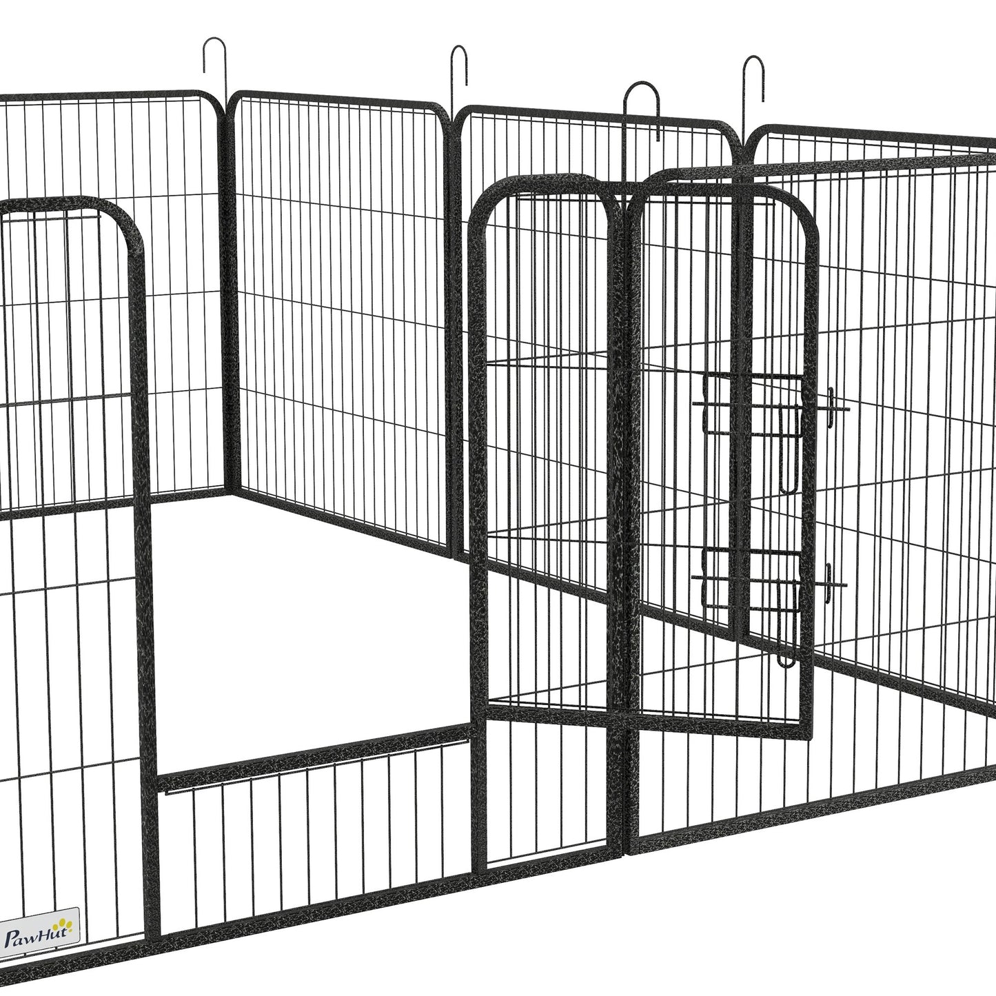 Dierenren – Hondenren – Konijnenren – Knaagdierren – Huisdierenren – Modulair Stalen Design – Afsluitbare Deur & Weerbestendig Grijs