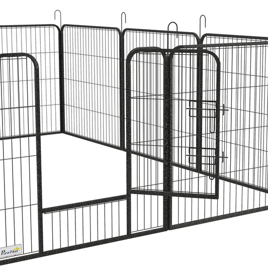Dierenren – Hondenren – Konijnenren – Knaagdierren – Huisdierenren – Modulair Stalen Design – Afsluitbare Deur & Weerbestendig Grijs
