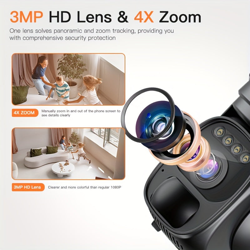 4G Beveiligingscamera – Draadloze Cameraset – 3G Camera – Outdoor Beveiliging – Solar Camera – 2K HD Resolutie – Nachtzicht en Bewegingsdetectie