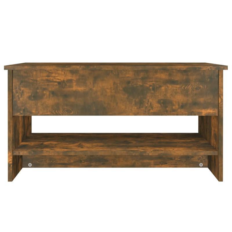 Modern Rectangular Solid Acacia Wood Coffee Table - 80x50x40cm, Smoked Oak Finish, Lightweight & Durable, Easy Assembly, No Power Needed, Perfect for Living Room or Outdoor Spaces, Indoor/Outdoor Use, Coffee Table for Living