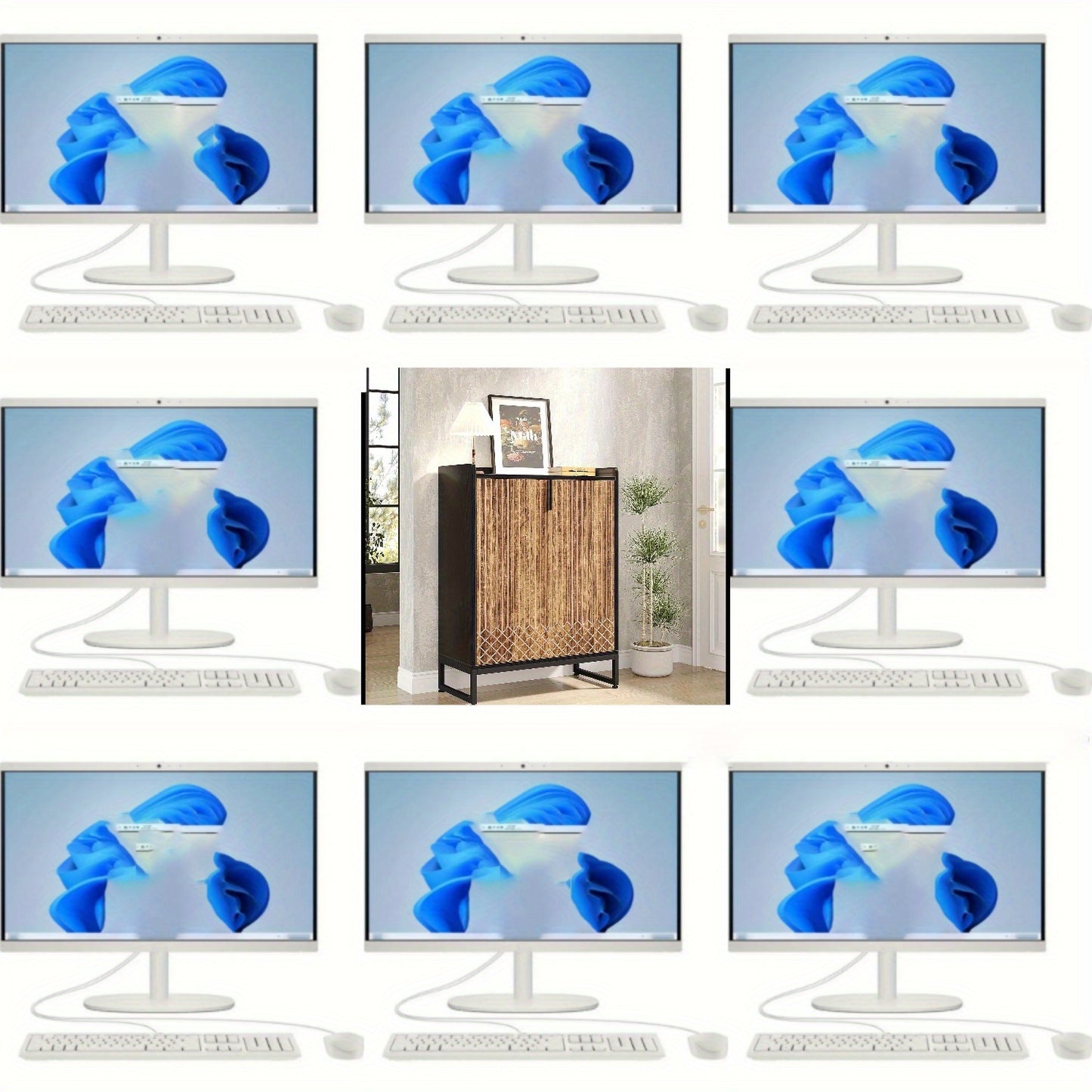 Schoenenkast – Schoenenkastje – Schoenrek – Schoenenopberger – Schoenmeubel – 6-laags met deuren – Zwart & Bruin – Geschikt voor 25 paar schoenen – Ruimtebesparend en Duurzaam